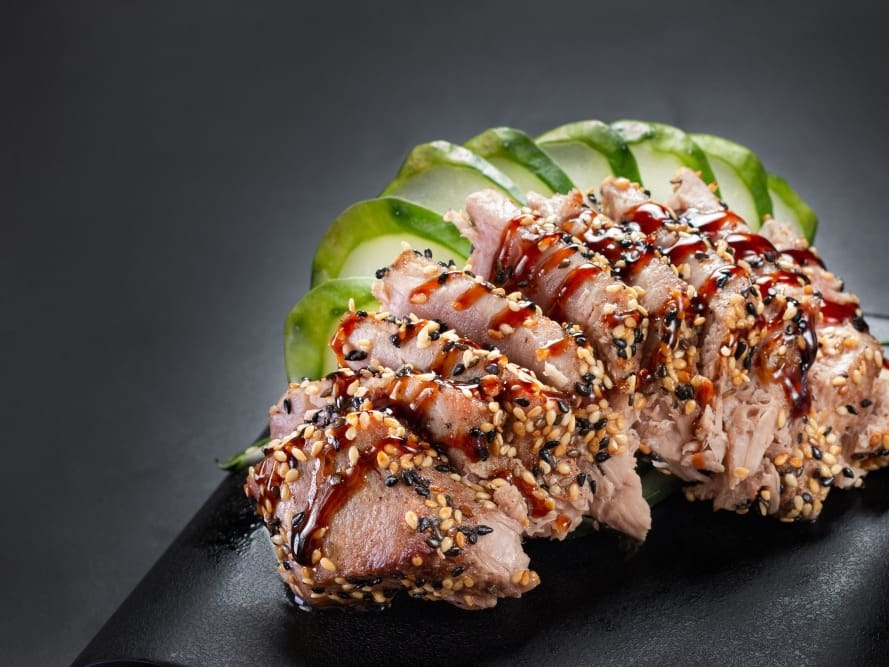 Sashimi de Atum na Crosta